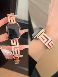 极简金属表带适用于 Series 10 9 8 7 6 5 4 3 SE Ultra，珍珠油金金属，时尚透气优质表带，兼容 38/40/41/42/44/45/46/49 毫米，通勤和日常佩戴皆宜，佩戴舒适