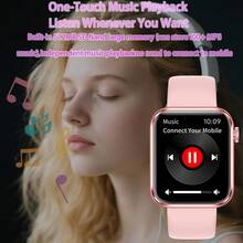 Reloj inteligente SENBONO con esfera de reloj de video personalizable, llamada inalámbrica, recordatorio de mensajes, talla grande de 100 modos deportivos, reproductor de música, grabación, memoria interna de 512MB para reproducir música sin teléfono, clima, control de cámara, smartwatch como regalo para hombres y mujeres - Multicolor - Ver 7