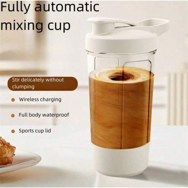 Rechargeable Shaker Bottle, Automatic Stirring Coffee Mug, Self Stirring Mug For Milk Powerful For Smooth Protein Shakes 14oz Cup