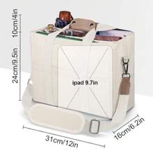 Bolso de lona con múltiples bolsillos para mujer, elegante y espacioso bolso bandolera, duradero, de gran capacidad, versátil, con cómoda correa de hombro y compartimentos organizados.