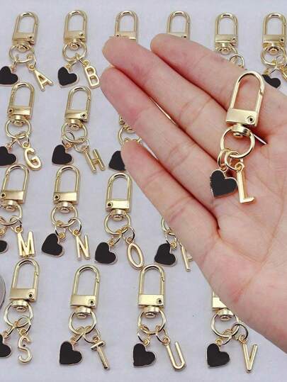 Personalized Heart Pendant With Initials, Keychain Accessories | Custom Bag Pendants | Gift Mobile Phone Accessories, Simple Design, Suitable For Women's Wallets And Mobile Phone Accessories, Gifts For Friends, Family, Girlfriends, Outdoor Accessories, Party Accessories, Gifts, Souvenirs, Car Pendants, Gifts For Women Girls