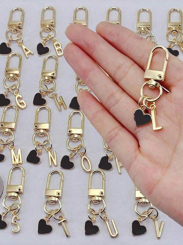 Personalized Heart Pendant With Initials, Keychain Accessories | Custom Bag Pendants | Gift Mobile Phone Accessories, Simple Design, Suitable For Women's Wallets And Mobile Phone Accessories, Gifts For Friends, Family, Girlfriends, Outdoor Accessories, Party Accessories, Gifts, Souvenirs, Car Pendants, Gifts For Women Girls