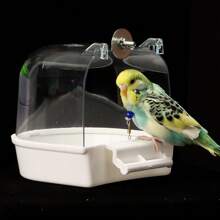 1 pezzo Bagnetto per uccelli trasparente, bagnetto per pappagalli, sospeso per gabbia degli uccelli, accessori per animali domestici, regalo di Natale