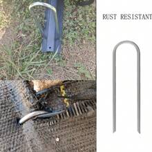 1 Set Of 10/20/30/50 Pcs Heavy Duty U-Shaped Iron Garden Stakes, Suitable For Greenhouse, Tent, Lawn, Barrier, Plastic Board, Irrigation Pipe, Lawn