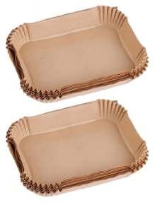 50/100pcs Brown Rectangular Air Fryer Paper Special Thick Oil Absorbing Paper Baking Oven Heat-Resistant Oil Paper Tray