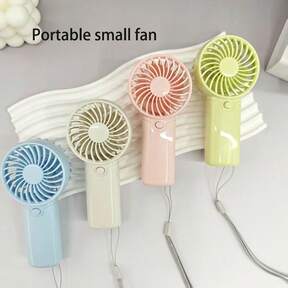 1pc Mini Portable Hand Fan, Lightweight Handheld Fan With Lanyard - For Office, Outdoor, Travel And Camping - Stay Cool Anytime, Anywhere (Battery Not Included)