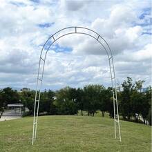 Heavy-Duty Iron Garden Arch Trellis For Climbing Plants | Rust-Proof Metal Support Structure For Roses/Vines/Grapes | Multi-Use Outdoor Wedding Arch, Patio & Yard Decoration With Weather-Resistant Powder Coating (Easy Assembly) - 白色 - 查看 4