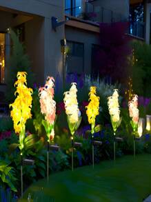 1/2 peças Lâmpada Solar de Jacinto Outdoor, Lamp para Jardim, Gramado, Corredor, Villa, Paisagem, Atmosfera da Equipe, Lâmpada de Flores, Iluminação Externa, para Jardim, Quarto, Festa, Sala de Estar, Acessórios, Quarto, Camping, Casa, Cortinas, Casamento, Parede, Varanda, Cama, Cerca do Jardim, Decoração Fofa de Casa