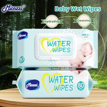 Mioszzi Baby Cleaning Wet Wipes 80pcs,Pure Water, Baby Wet Wipes, Gentle Baby Wipes For Youngsters,Thick & Moist For Newborns & Delicate Skin Care;600+ Count Ultra Soft For Face, Hands & Bottom Clean-2/8/10/12/20 Packs - White - View 8