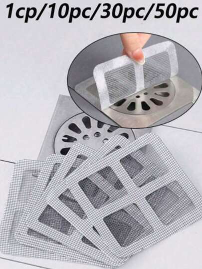 50 peças de coletores de ralo com ventosa, tampa de silicone quadrada para ralo de chuveiro resistente para evitar entupimentos, filtro coletor de cabelo para banheira e cozinha, utensílio para banheiro, decoração de outono para banheiro e volta às aulas