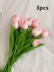 3 pezzi di fiori artificiali di tulipano, adatti per decorare casa, soggiorno, camera da letto, ufficio, scrivania, giardino, feste, regali per vacanze