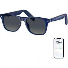 Smart Bluetooth Sunglasses – AI Translator, Polarized UV Lenses, 11H Battery, Voice Control, Mic & Speakers, For Men And Women - Blue Frame+Gradient Lens - View 2