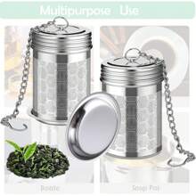 Mornihima Tea Infuser, Extra Fine Mesh Tea Strainers For Loose Tea,Stainless Steel Tea Strainer With Extended Chain Hook, Tea Steeper For Brew Tea, Spices & Seasonings, Tea Infuser Strainer - Stainless Steel Strainers For Loose Leaf Tea, Steeper, Fine Mesh Ball Holder With Chain Hook And Lid, Reusable Filter Bags Diffusers
