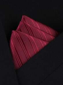 1pc Men's Solid Color Polyester Formal Suit Pocket Towel, Business Formal Square Chest Towel, Retro Shirt Handkerchief