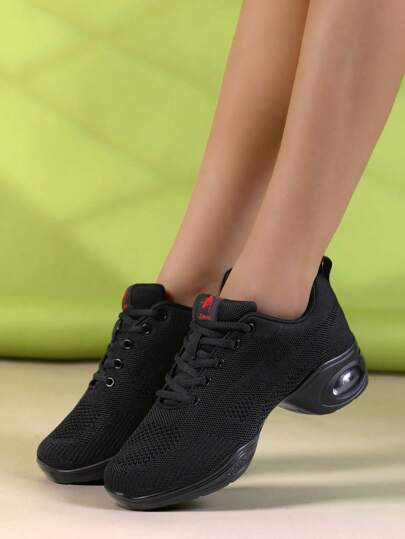 New Dance Modern Dance Shoes For Women, Black Jazz Dance Sailor Dance Hip Hop Dance Soft Bottom Mesh Shoes, Casual Travel Dancing Sneakers