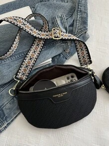 Bolso de pecho de paja tejido de gran capacidad, nuevo, bolso de bandolera, portátil, adecuado para adolescentes, estudiantes universitarias, trabajadoras de cuello blanco, muy adecuado para el trabajo, el regreso a la escuela, la escuela intermedia, la escuela secundaria, la universidad, las vacaciones, la playa