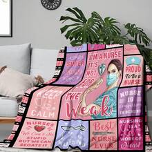 Manta de franela de 1 pieza con diseño de estetoscopio para apreciar la vida de enfermería, suave, cómoda y cálida para la sala de descanso del hospital, sofá, regalo para enfermeras y profesionales médicos, compasión en uniformes, el trabajo del corazón - Multicolor - Ver 7