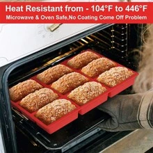 Mini Loaf Pan, 9 Cavity Silicone Bread Baking Mold, Perfect For Mini Loaf Cake And Bread, Meatloaf, And