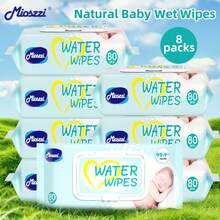 Mioszzi Baby Cleaning Wet Wipes 80pcs,Pure Water, Baby Wet Wipes, Gentle Baby Wipes For Youngsters,Thick & Moist For Newborns & Delicate Skin Care;600+ Count Ultra Soft For Face, Hands & Bottom Clean-2/8/10/12/20 Packs - White - View 1