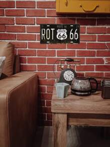 1pc Vintage American License Plate, Route 66 Wall Tinplate, Funny Street Metal Tin Sign, Route 66 Sign, Man Cave Car Plaque, Funny License Plate For Men/Women Car, Home Garage Bar Cafe Shop Art Wall Decor, Perfect Gift For License Plate Collector, Water-Proof 12x6inch
