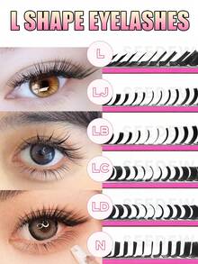 Seedew 1 件 16 排 LJ LB LC 卷翘睫毛延长 MIX7-16mm L 形特殊卷曲仿貂皮经典睫毛柔软自然 0.05mm 0.07mm 混合长度哑光黑色单根假睫毛延长 - 黑色 - 查看 5