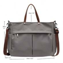 Borsa a tracolla donna multi-tasca, borsa a spalla minimalista e alla moda, borsa da shopping leggera e pieghevole, adatta per lo shopping, i viaggi e l'ufficio - Grigio Scuro - Visualizzare 10