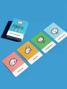 正念学院 - 儿童正念游戏：儿童与家长正念对话卡 - 促进真诚而有意义的对话 - 有助于理解情绪、提高沟通技巧并激发深思熟虑的讨论 - 藍色 - 查看 7