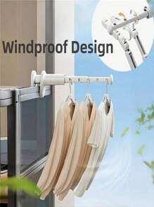 1pc Portable Travel Hanger - Adjustable Folding Design, 5 Slots, Windproof Spiral Clip, Suitable For Hotel And Business Travel, No Drilling Required For Assembly