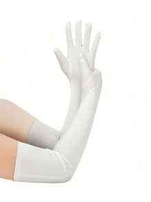 D EXCEED 1/2Pcs 1920s Long Opera Party Gloves For Women 20s Satin Gloves Costumes Elbow Length Bridal Evening Dress Accessory For Costume Party Engagement And Wedding Party