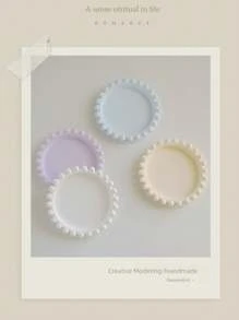 1 pieza Decoración de portavelas de yeso estilo Ins, hecho a mano con bases creativas para velas y bandejas para velas aromáticas. Está hecho de material de yeso fino y duro, que tiene buena plasticidad y estabilidad.