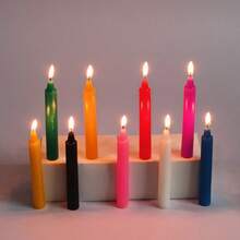 12/24/36 Nến sáp thẳng màu & 24 hạt sáp trắng, thời gian cháy 2 giờ, không mùi, thích hợp để trang trí nhà cửa, bàn ăn, tiệc sinh nhật, đám cưới, cầu hôn, chụp ảnh, quà tặng, đèn chiếu sáng khẩn cấp, hạt sáp dính chắc cỡ ngón tay cái để ổn định nến - Nhiều màu - Xem 13