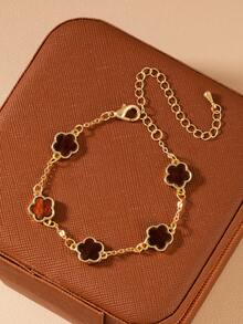 1pc Minimalist Fashionable Versatile Personalized INS Clover Cute Casual Flower Bracelet