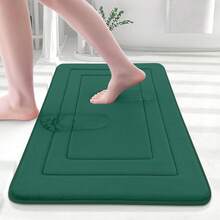 1pc Memory Foam Bath Mat Anti Fatigue Kitchen Rugs Vintage Absorbent Non Slip Cushioned Rug Stain Resistant Waterproof Long Strip Floor Mat Comfort Standing Mats Living Room Bedroom Bathroom Kitchen Sink Laundry Office Area Rug Runner Home Carpet Room Decor Bathroom Accessories Back To School Entryway Decor - Green - View 3