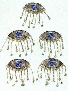 1/2/3/5 Pieces Of Optional Rhinestone Fringe Eye Patches, Stickers, Ironing And Pressing, DIY Clothing Decorations, Suitable For Wedding Dresses, Dresses, Jackets, Jeans, T-Shirts, Backpacks, Shoes, Hats, And Home Decor, Handmade Shiny Rhinestones, Can Be Ironed/Sewn - Multicolor - View 17
