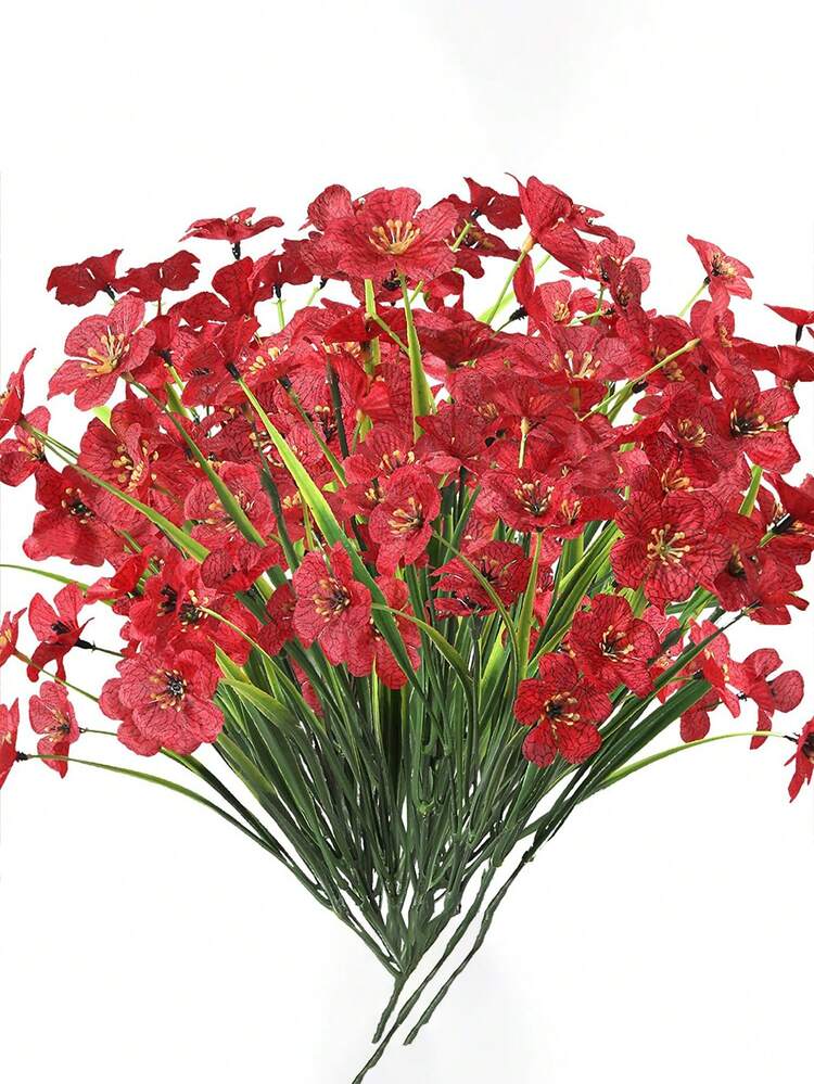 10 flores artificiais, flores artificiais resistentes a raios UV para ambientes externos e internos, plantas de plástico que não desbotam, para pendurar, jardim, varanda, peitoril de janela, decoração de caixas, decoração de Natal, decoração estética de ambiente e decoração de interiores de casa para feriados sazonais - Multicolorido - Ver 18