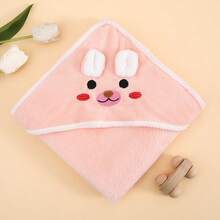 1pc Cute Cartoon Animal Hooded Baby Towel, High Quality Affordable Baby Gift, 31.5"X31.5" Size, Multifunctional Hooded Wrap Blanket, Polyester Material, Soft & Absorbent, Bathroom Essentials, Stroller Blanket - Multicolor - View 12