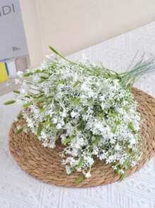 1PC/4PCS/8PCS Real Touch Small Short Branch Artificial Eucalyptus Leaves Starry Sky Wedding Bouquet Accessories Dining Table Bedroom Home Decoration