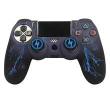 适用于 Playstation 4 控制器的 Lightning 控制器外壳，RALAN 1 控制器保护套 +2 个定制拇指握把盖 - 彩色 - 查看 16