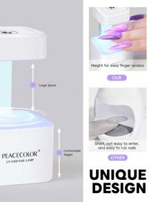 peacecolor Mini lámpara UV/LED para 4 bolas con 2 modos de temporizador para uñas largas o cortas, portátil para mujeres, manualidades de arte de uñas o salón, para viajar