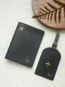 2 PEÇAS Conjunto de Porta-Passaporte e Tag de Bagagem Personalizados Nome Monocromático Dourado em Couro Sintético com Tag de Bagagem, Carimbo a Quente Personalizado, Acessórios de Viagem Feitos à Mão, Cartão Documento Presente de Aniversário Chic para Amigos, Madrinhas, Verssátil, Básico, Personalizado, Único, Personalizado, Para Aniversários, Para Férias/Viagens, Para Exterior/Saídas/Viagens/Caminhadas/Estádio/Esportes/Escalada, Para Negócios/Cômodo/Trabalho/Escritório, Material Escolar, Volta às Aulas, Para Escritório, Para Escola, Para Sala de Aula, Para Presentes de Professor, Para Universidade, Para Colegas, Para Quartos de Dormitório, Para Professor, Para Meninos e Meninas, Para Adolescentes, Alunos do Ensino Médio, Alunos do Ensino Médio, Alunos da Faculdade, Alunos da Universidade, Calouro, Veterano, Alunos do Ensino Fundamental