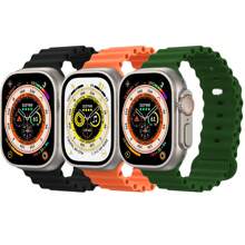 Ocean Silicone Sport Band Compatible With Apple Watch Ultra 2/Ultra Band 49mm 45mm 46mm 44mm 42mm(Series 3) For Men Women, Breathable Soft Waterproof Strap For Apple Watch Ultra 2, Apple Watch Ultra Series SE 10/9/8/7/6/5/4/3/2/1