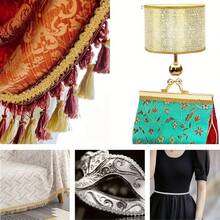 5yards Elegant Gold & Silver Metallic Thread Wave Pattern Satin Ribbon, 0.8cm Wide, Clothing, Party, Gift, Home Decor Trimmings - Multicolor - View 6