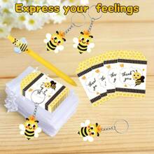 مجموعة 12 طقم/ 48 قطعة لحفلات موضوع النحلة، تشمل 12 بريق مفاتيح على شكل نحلة، 12 علامة هدية، 12 قلم، و 12 كيس هدية - مثالية لموضوع النحل، أعياد الميلاد المتعلقة بالنحل، احتفالات تقدير الفريق / الموظف، الحفلات، الفصول، يوم النحل العالمي