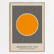 1pc /3PCSWall Arts Posters Optional Frame ModernMid Century Bauhaus Poster Geometric Wall Art Canvas Prints Living Room Bedroom Bright Colourful Artwork For Home Decor ,Wall Art With Frame
