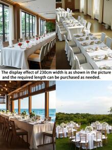 1pc, 59*102.3 Inch White Suitable Rectangular Tablecloth Table Cover, 59*82.6 Inch Polyester Polyester Washable Trade Show Table Cover For Rectangular Folding Table, Craft Fair, Display, Party, Wedding Reception, Wedding, Event, Party, Ceremony ,Halloween,Christmas,Buffet,Birthday,Decorative Fabric,Reception,Restaurant,Outdoor Event Camping,Banquet Daily Use