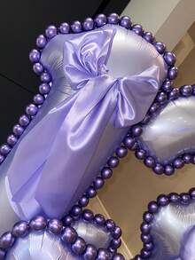 43 件紫色数字立柱气球套装，包括 32 英寸（81.28 厘米）浅紫色数字铝箔气球、金属紫色圆形乳胶气球，适用于周年纪念、生日装饰、新娘、婚礼装饰、毕业装饰、节日庆典、派对用品 - 紫色數字套裝 - 查看 6