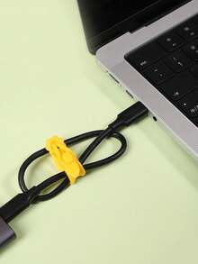 5/25pcs Silicone Cable Ties, Reusable For Earphones, Phone Chargers, Mice, Audio Devices, Computers, Suitable For Home, Office, Kitchen, School (5 Colors) - Multicolor - View 3