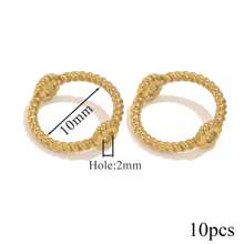 10pcs304 Stainless Steel Simple Double Holes Twist Ring Link Ring Beading Can Wear Beads Pendant DIY Bracelet Necklace Jewelry Making Supplies