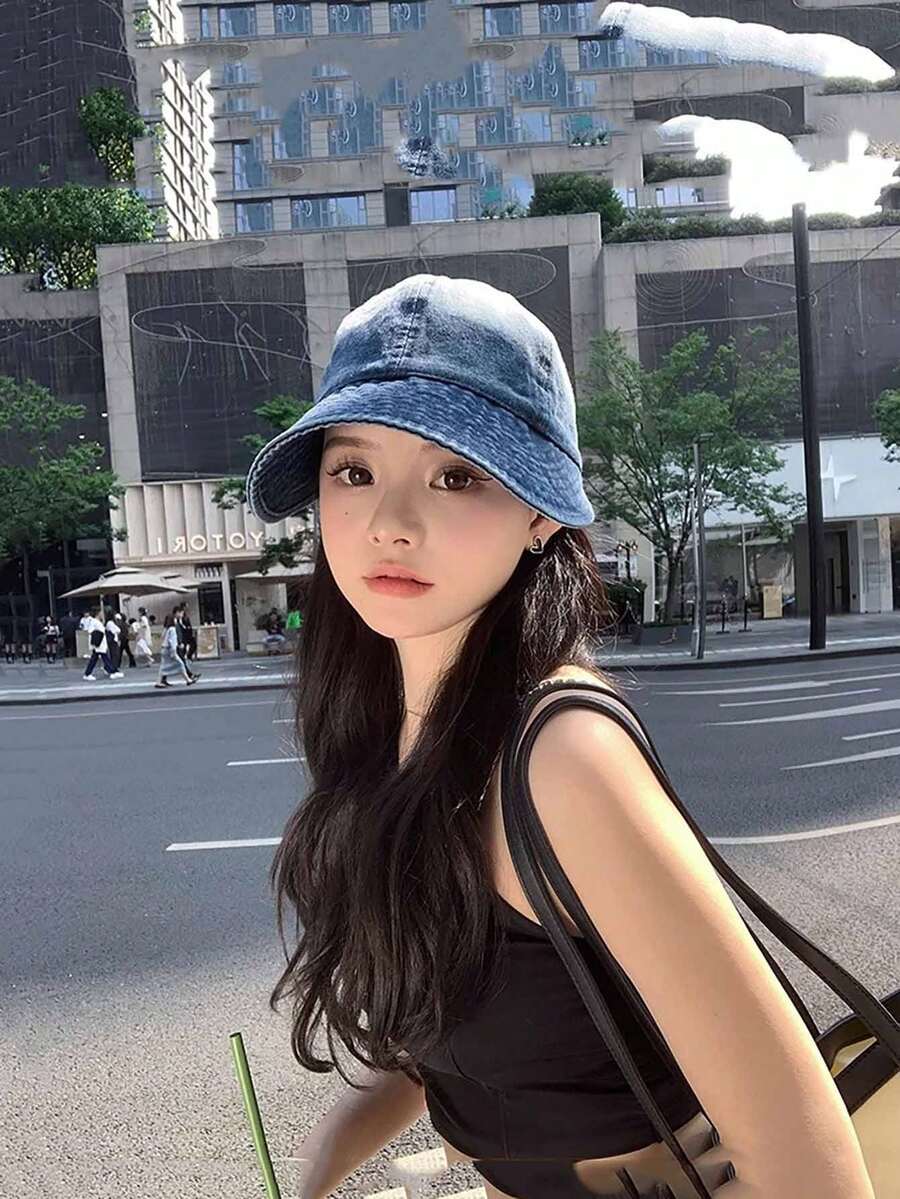 Gorra de béisbol plegable de color oscuro, sombrero de sol casual y versátil, adecuado para viajes, primavera y otoño
