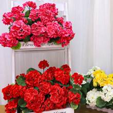 1/2/4 peças Flores Artificiais de Gerânio para Decoração de Verão ao Ar Livre, Flores de Gerânio Falsas Resistentes UV Flores de Seda Falsas para Jardineiras Domésticas, Mesas, Pátios, Varandas, Interiores, Decoração de Casamento